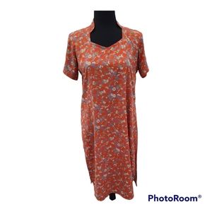 Burnt Orange Floral Dress